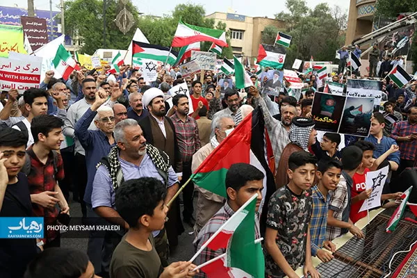 راهپیمایی مردم اهواز در حمایت از ملت فلسطین