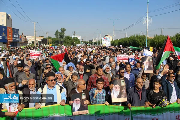 راهپیمایی خوزستانی‌ها درحمایت از مردم مظلوم غزه